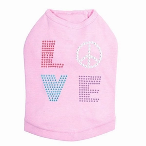 Love Rhinestone Dog Tank
