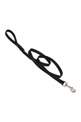 LupinePet Basic Solids Black 6ft Dog Leash