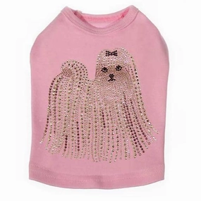 Maltese Rhinestone Dog Tank