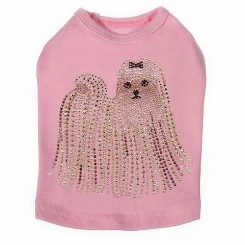 Maltese Rhinestone Dog Tank