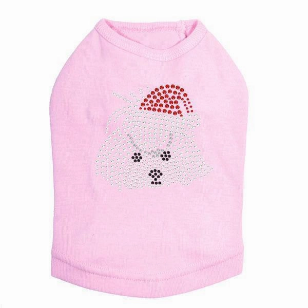 Maltese Santa Rhinestone Dog Tank