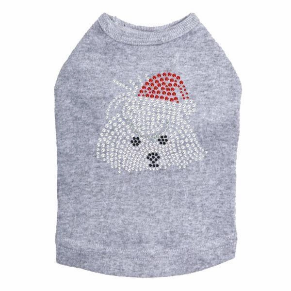 Maltese Santa Rhinestone Dog Tank