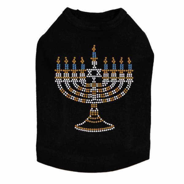 Menorah Rhinestone Dog Tank