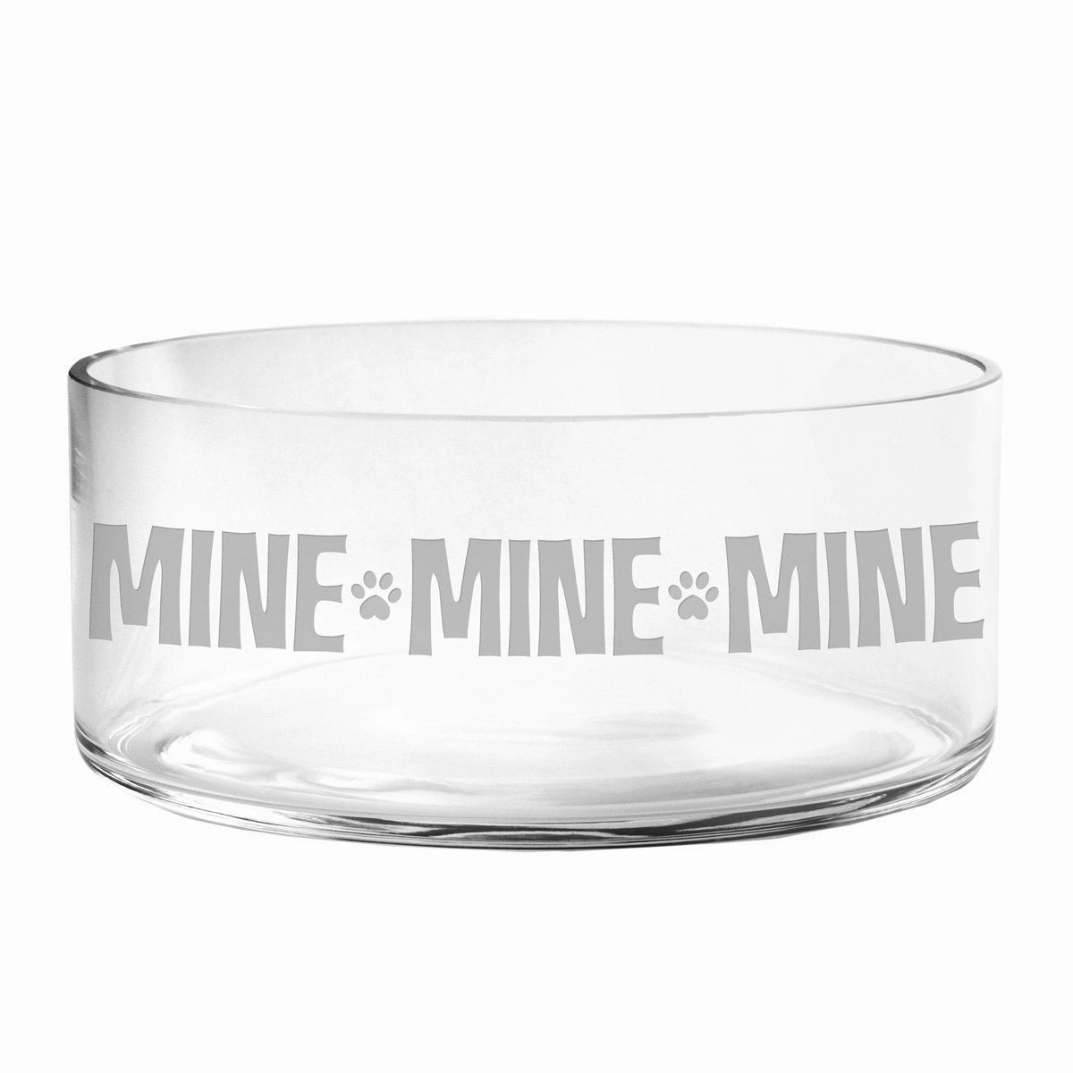 Mine Mine Mine Glass Dog Bowl