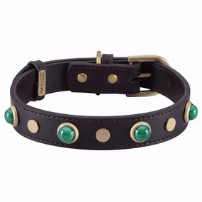 Mini Boho Brown Leather Dog Collar