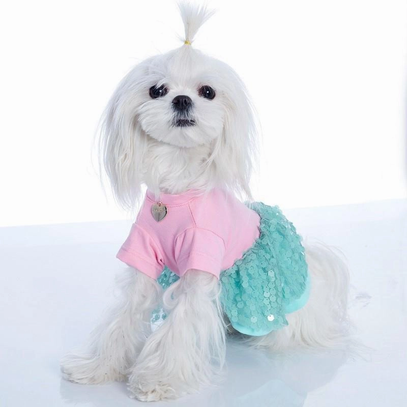 Minty Pinky Dog Dress