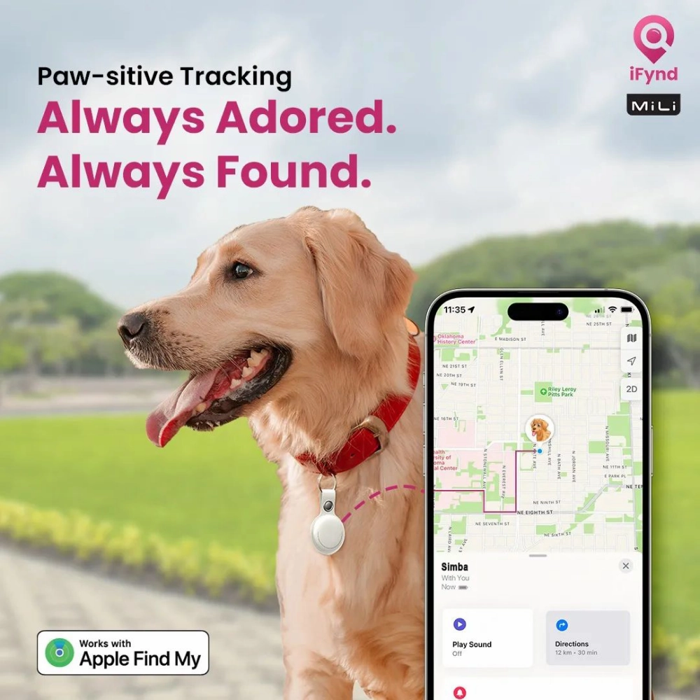 Mitag Anti Loss Device with Keychain for Dogs and Cats (White) | IOS