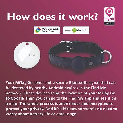 Mitag Go Anti Loss Device with Collar for Small Dogs (Black) | Android
