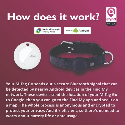 Mitag Go Anti Loss Device with Collar for Small Dogs (Blue) | Android