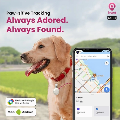 Mitag Go Anti Loss Device with Keychain for Dogs and Cats (White) | Android
