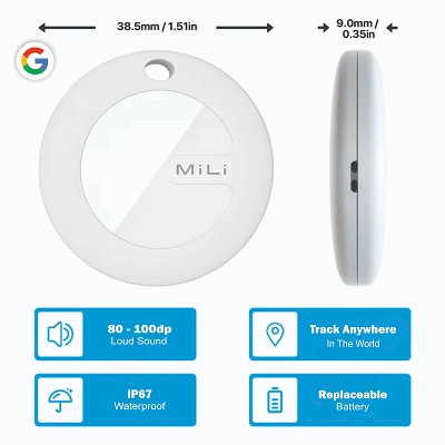 Mitag Go Anti Loss Device with Keychain for Dogs and Cats (White) | Android