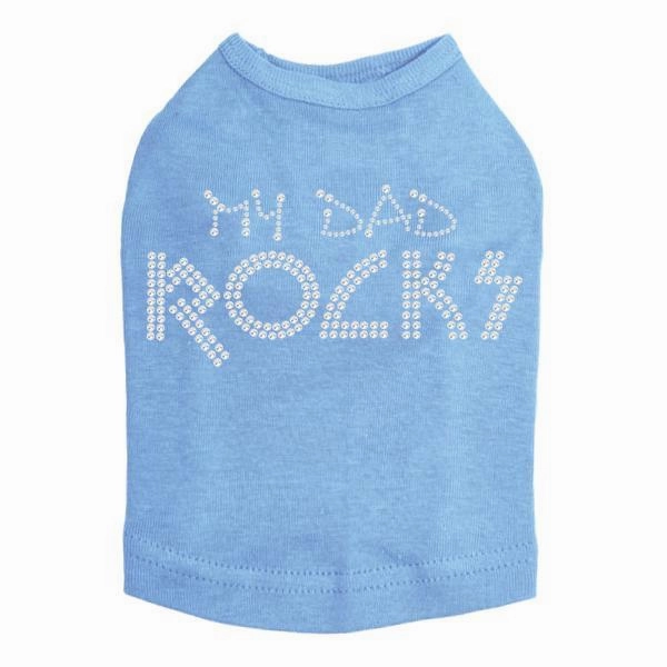 My Dad Rocks Rhinestone Dog Tank