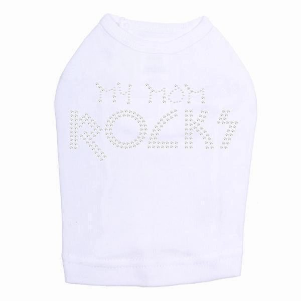 My Mom Rocks Rhinestone Dog Tank