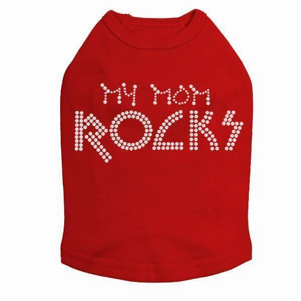 My Mom Rocks Rhinestone Dog Tank