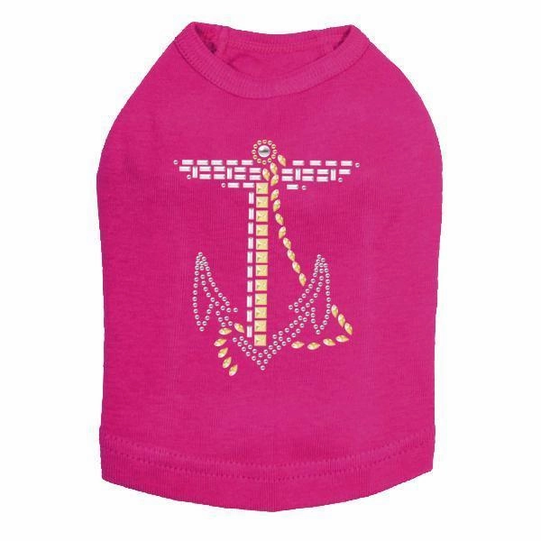 Nailhead Anchor Rhinestone Dog Tank