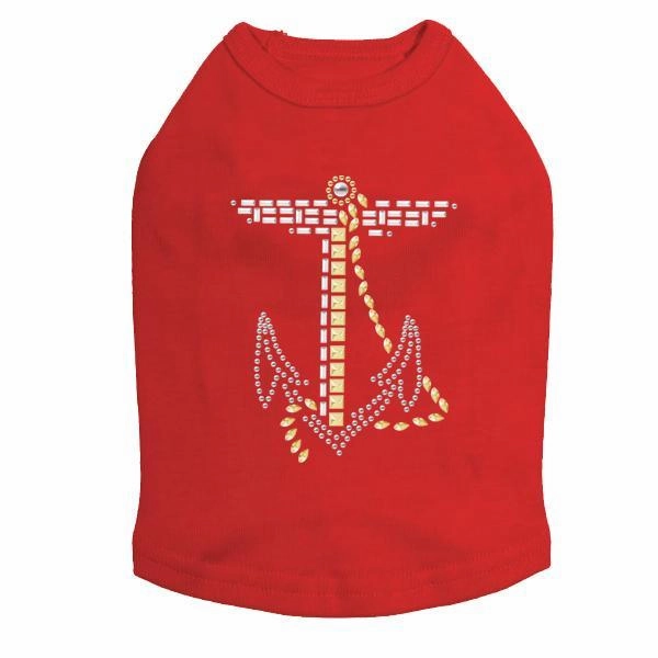 Nailhead Anchor Rhinestone Dog Tank