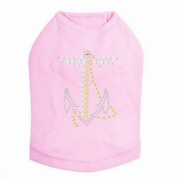 Nailhead Anchor Rhinestone Dog Tank