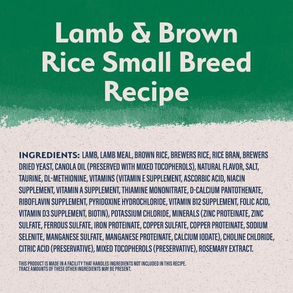 Natural Balance Limited Ingredient Lamb & Brown Rice Small Breed Recipe Dry Dog Food