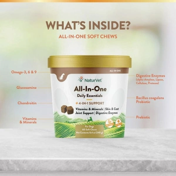 NaturVet All-In-One Soft Chews For Dogs