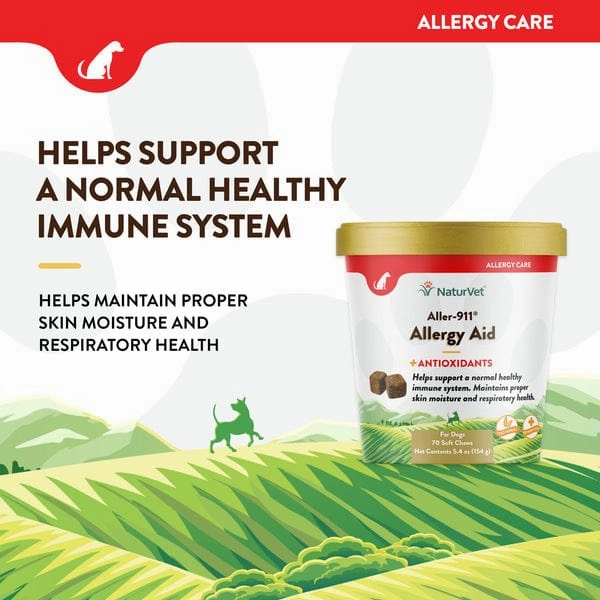 NaturVet Aller-911 Allergy Aid plus Antioxidants Soft Chews For Dogs