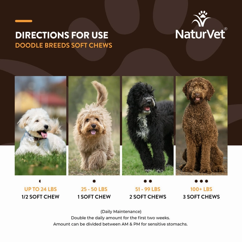 NaturVet Breed Specific Doodle Breeds Soft Chews for Dogs