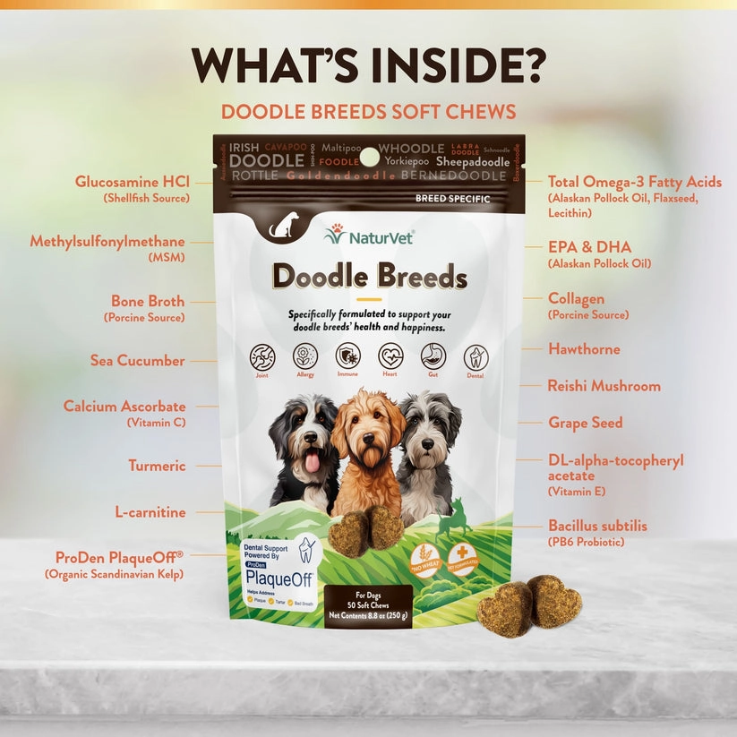 NaturVet Breed Specific Doodle Breeds Soft Chews for Dogs