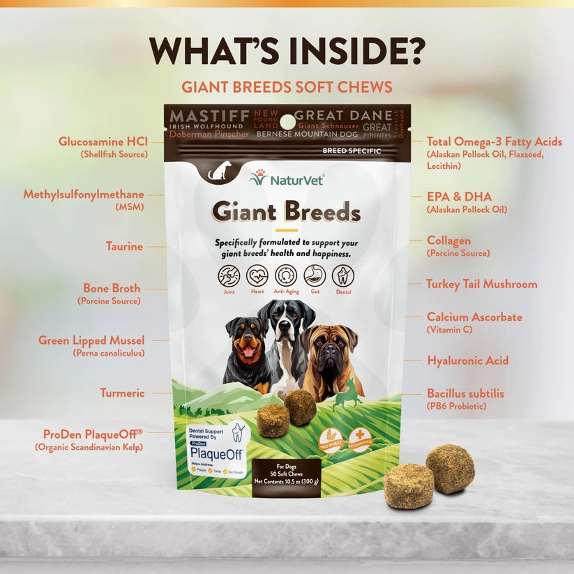NaturVet Breed Specific Giant Breeds Soft Chews for Dogs