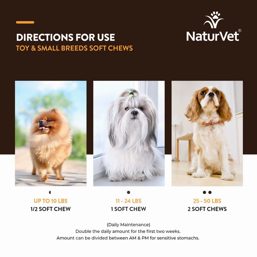 NaturVet Breed Specific Toy & Small Breeds Soft Chews for Dogs