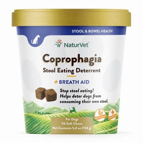 NaturVet Coprophagia Stool Eating Deterrent plus Breath Aid Soft Chews for Dogs