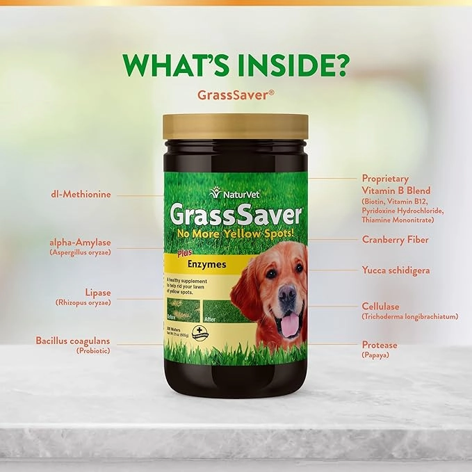 NaturVet GrassSaver Chewable Wafers for Dogs