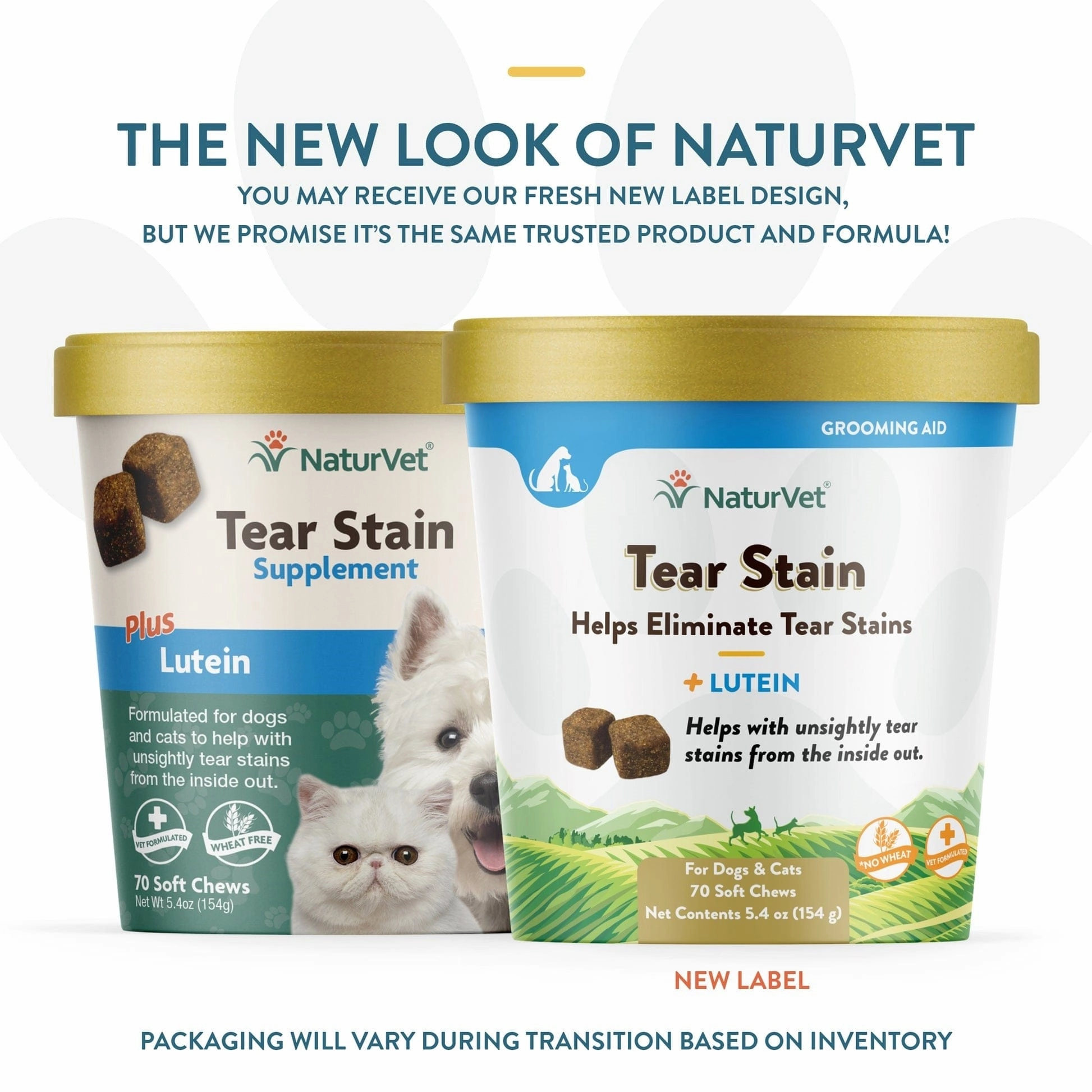 NaturVet Tear Stain Supplement with Lutein Soft Chews For Dogs & Cats
