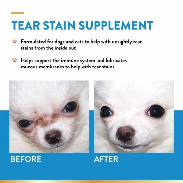 NaturVet Tear Stain Supplement with Lutein Soft Chews For Dogs & Cats