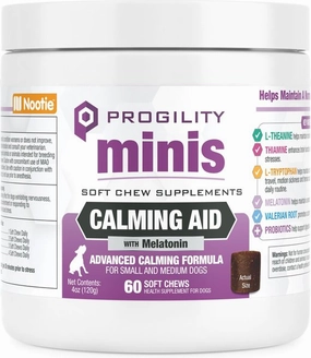 Nootie Progility Minis Calming Aid with Melatonin Soft Chew Supplement for Dogs