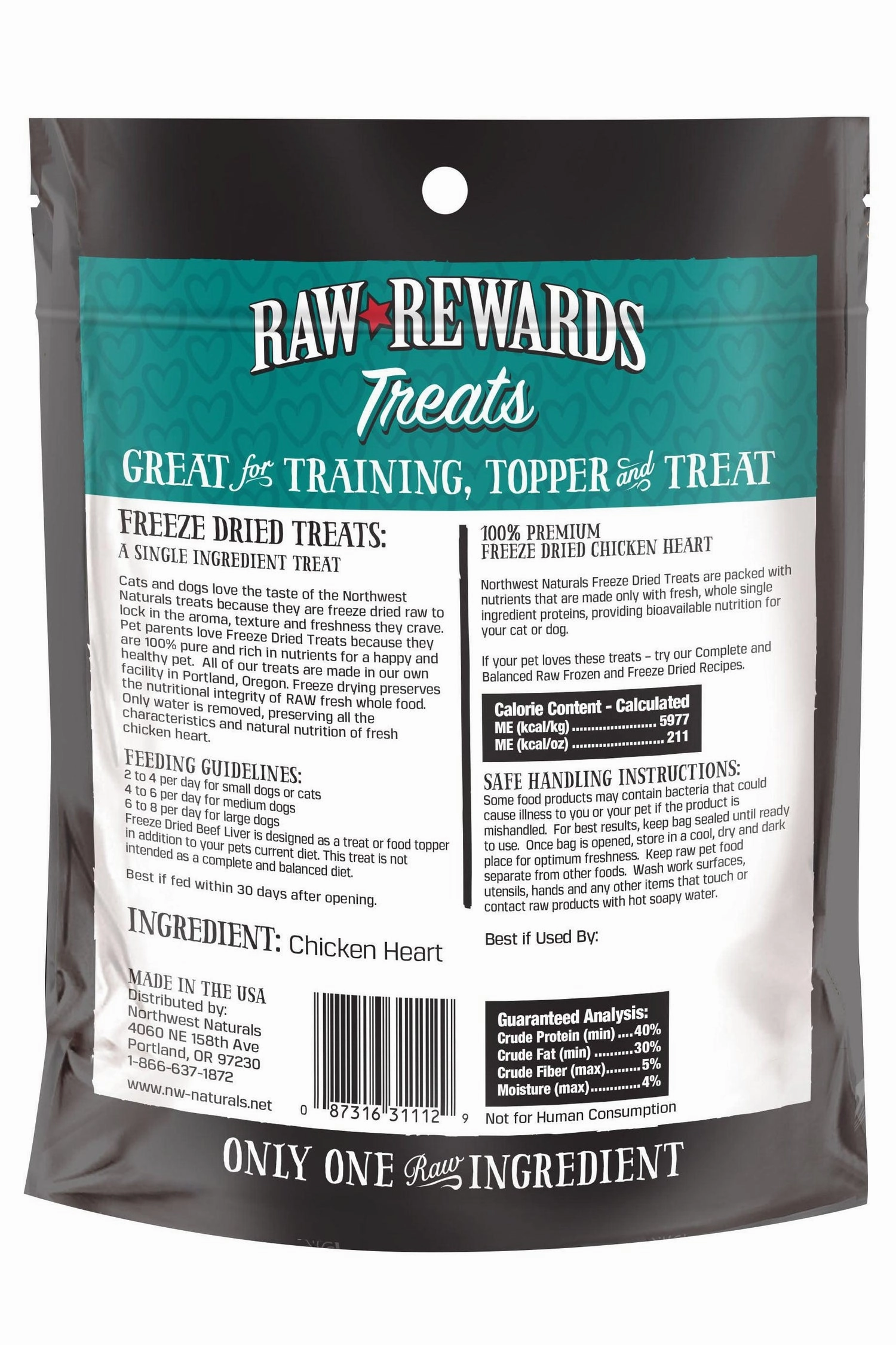 Northwest Naturals Chicken Hearts Freeze-Dried Dog Treats