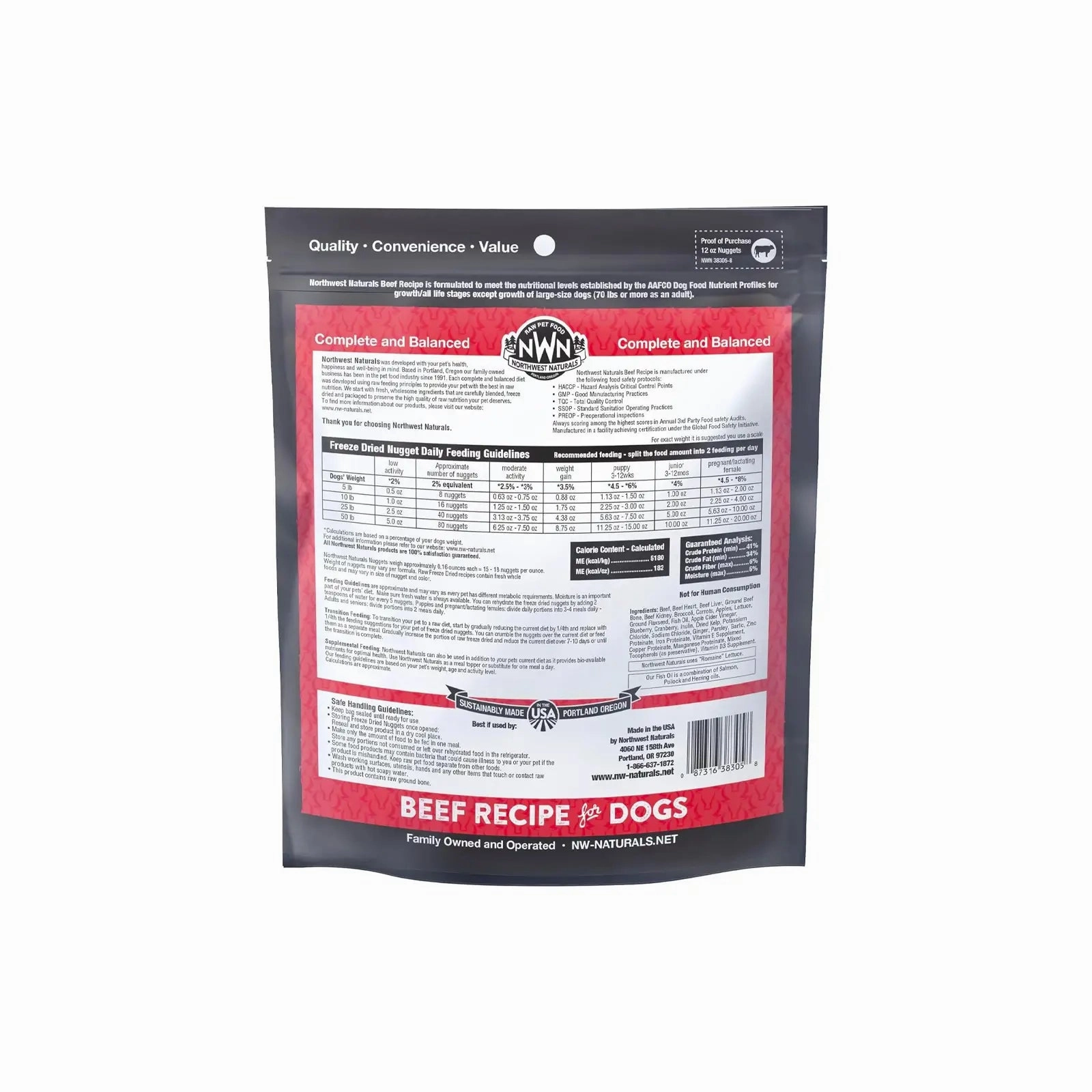 Northwest Naturals Freeze Dried Diets for Dogs - Beef Recipe