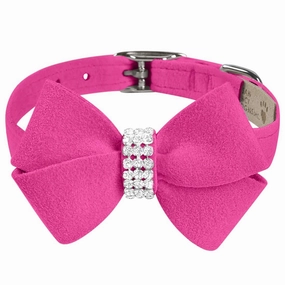 Nouveau Bow Dog Collar Pink Sapphire