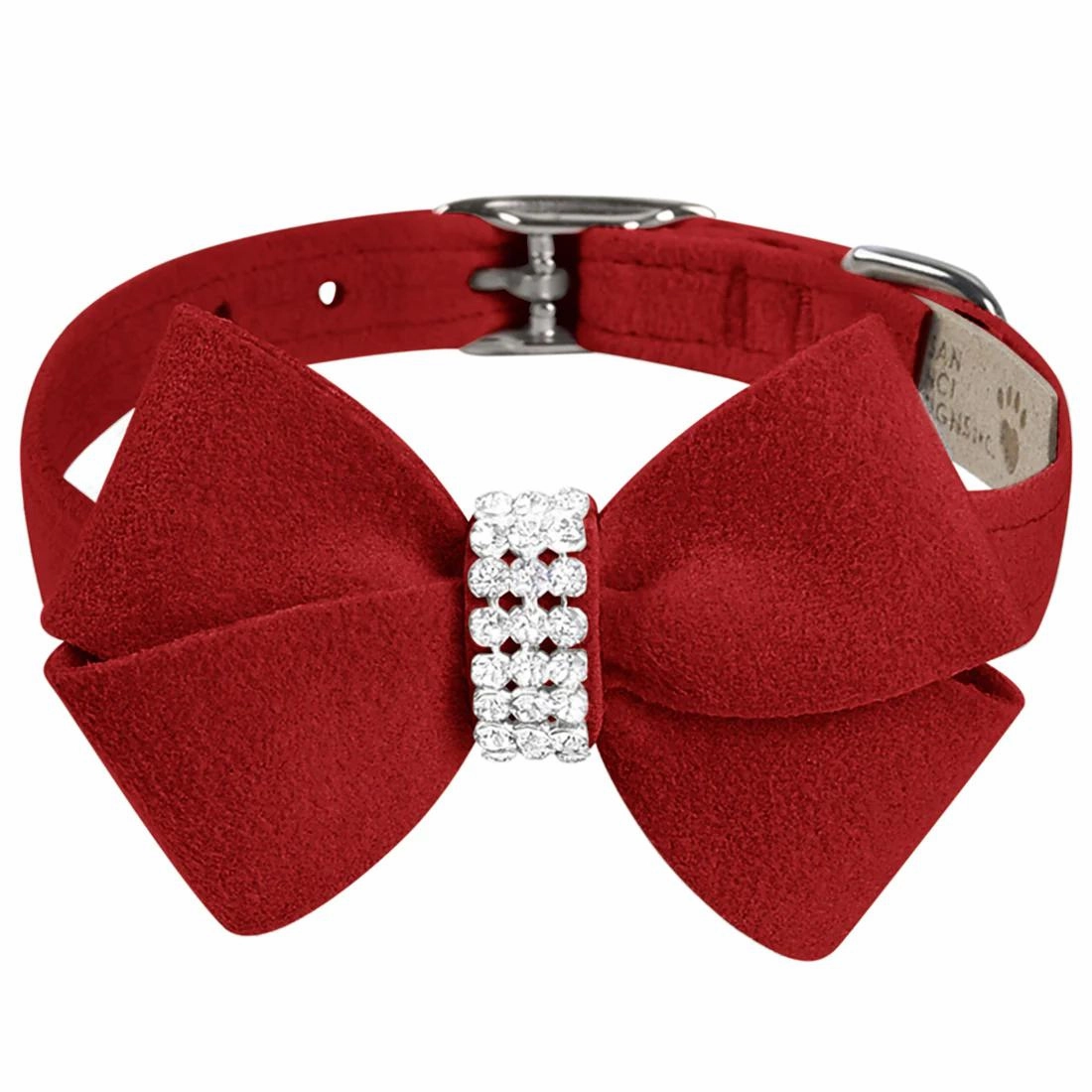 Nouveau Bow Dog Collar Red