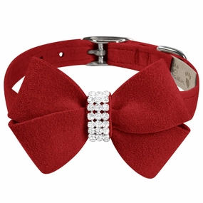 Nouveau Bow Dog Collar Red