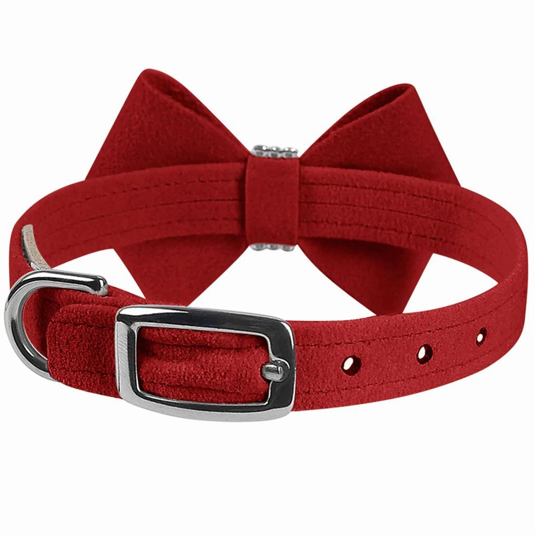 Nouveau Bow Dog Collar Red