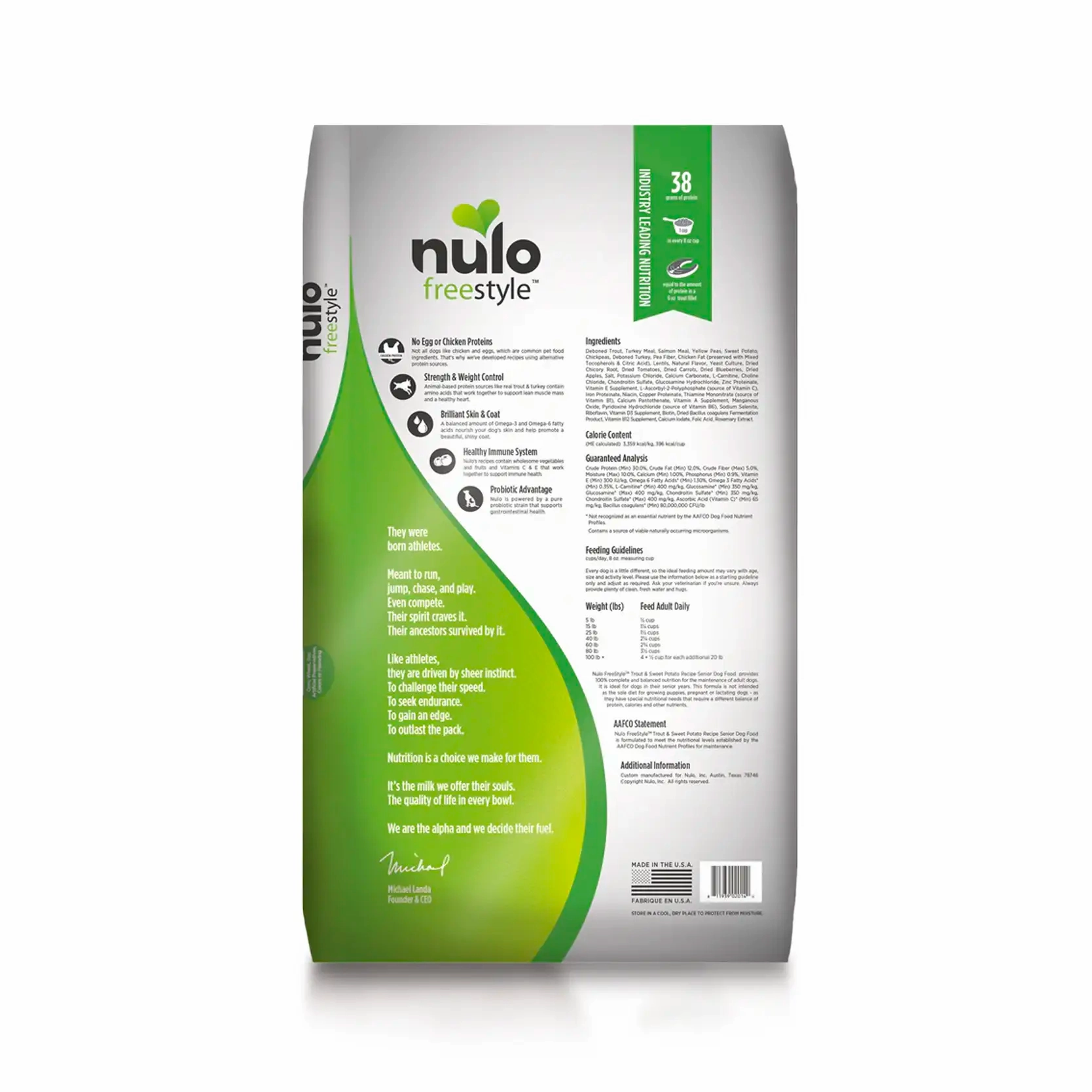 Nulo Freestyle Grain Free Senior Dog Food - Trout & Sweet Potato Recipe