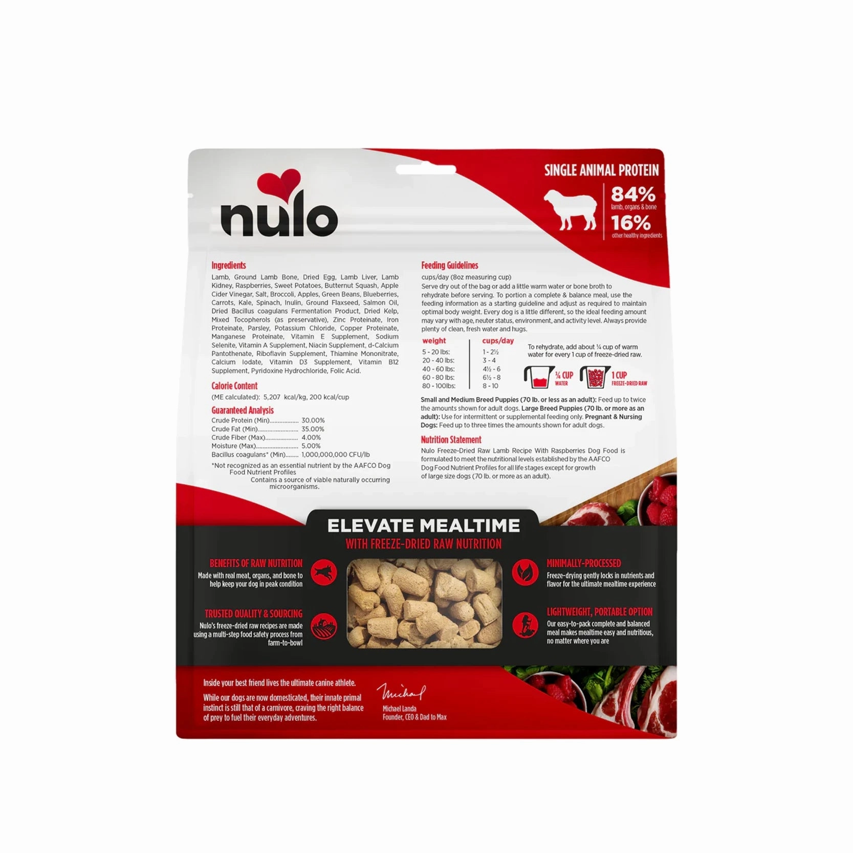 Nulo Freeze-Dried Raw Dog Food - Lamb & Raspberries