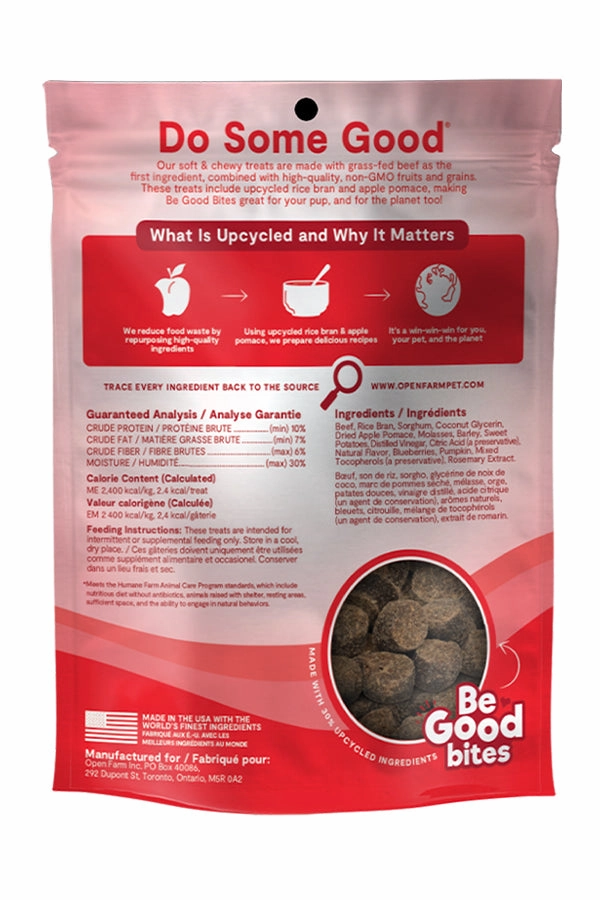 Open Farm Grass-Fed Beef Be Good Bites Soft and Chewy Dog Treats