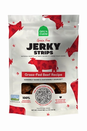 Open Farm Grass-Fed Beef Jerky Strips Dog Treats