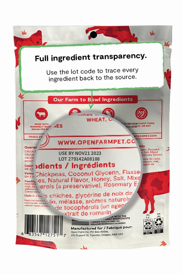 Open Farm Grass-Fed Beef Jerky Strips Dog Treats