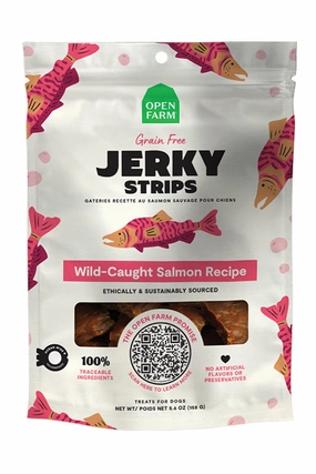 Open Farm Wild-Caught Salmon Jerky Strips Dog Treats