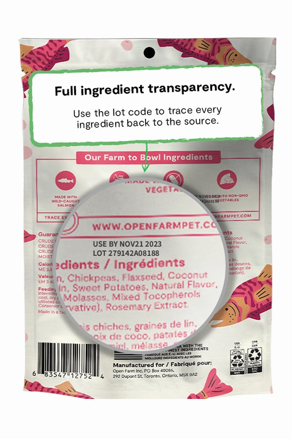 Open Farm Wild-Caught Salmon Jerky Strips Dog Treats