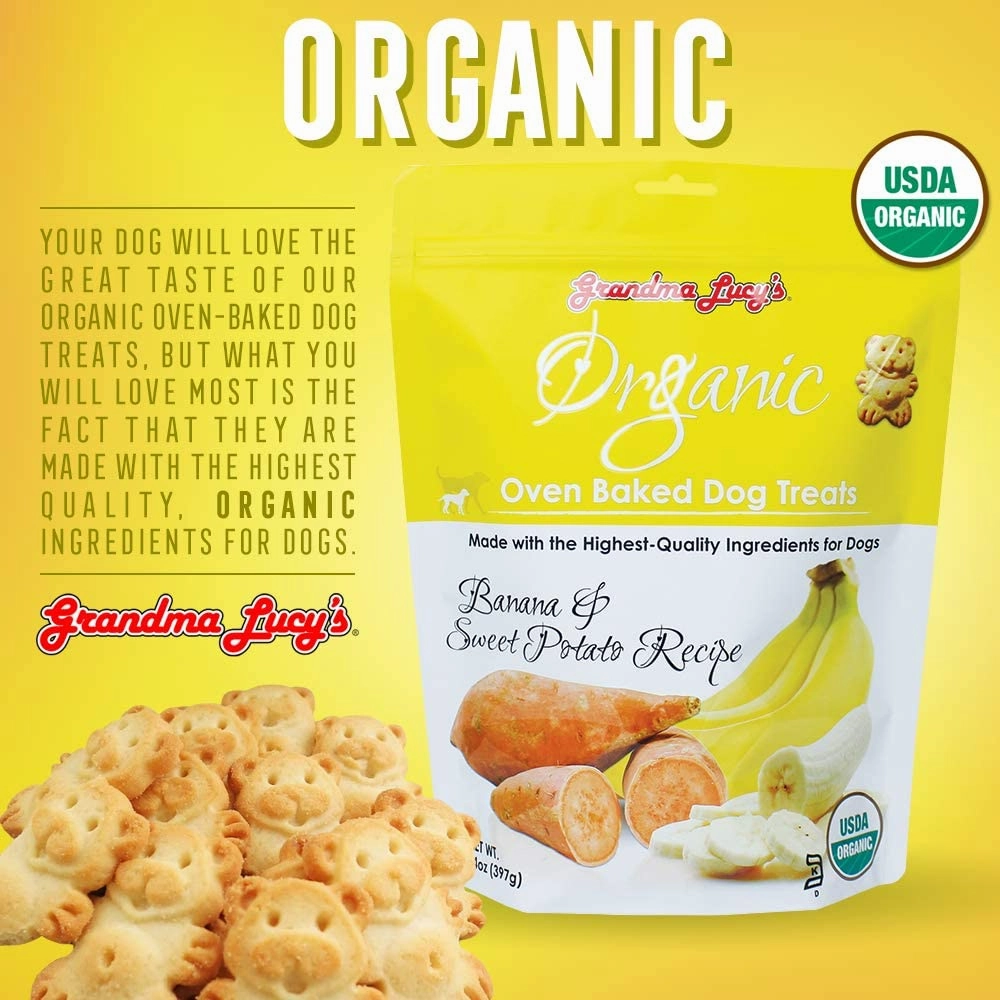 Organic Oven Baked Banana & Sweet Potato Dog Cookies