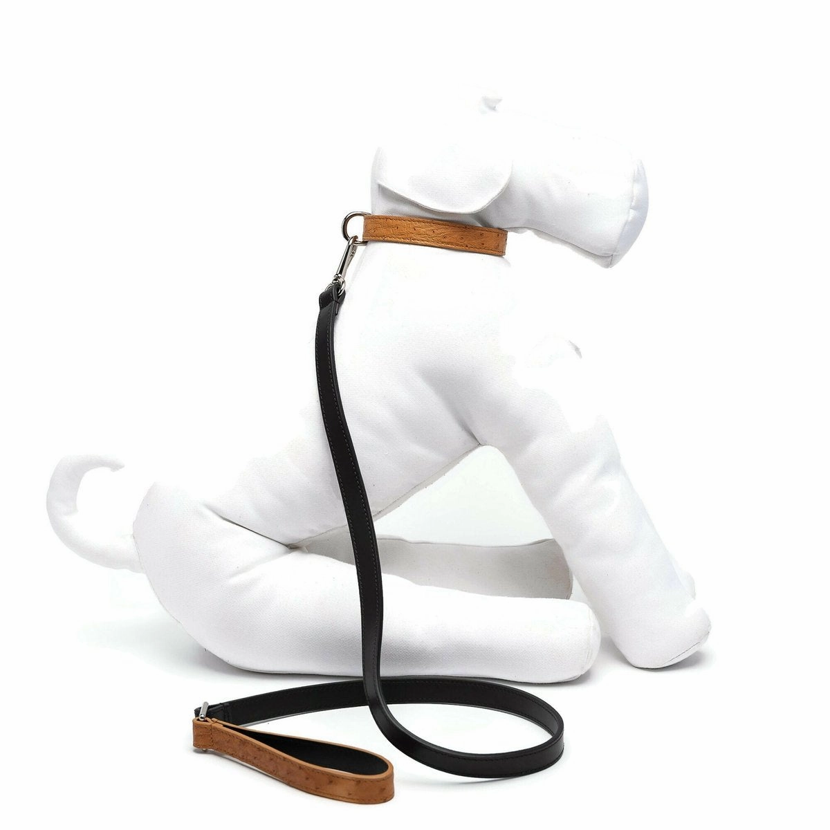 Ostrich Leather Dog Collar Havana
