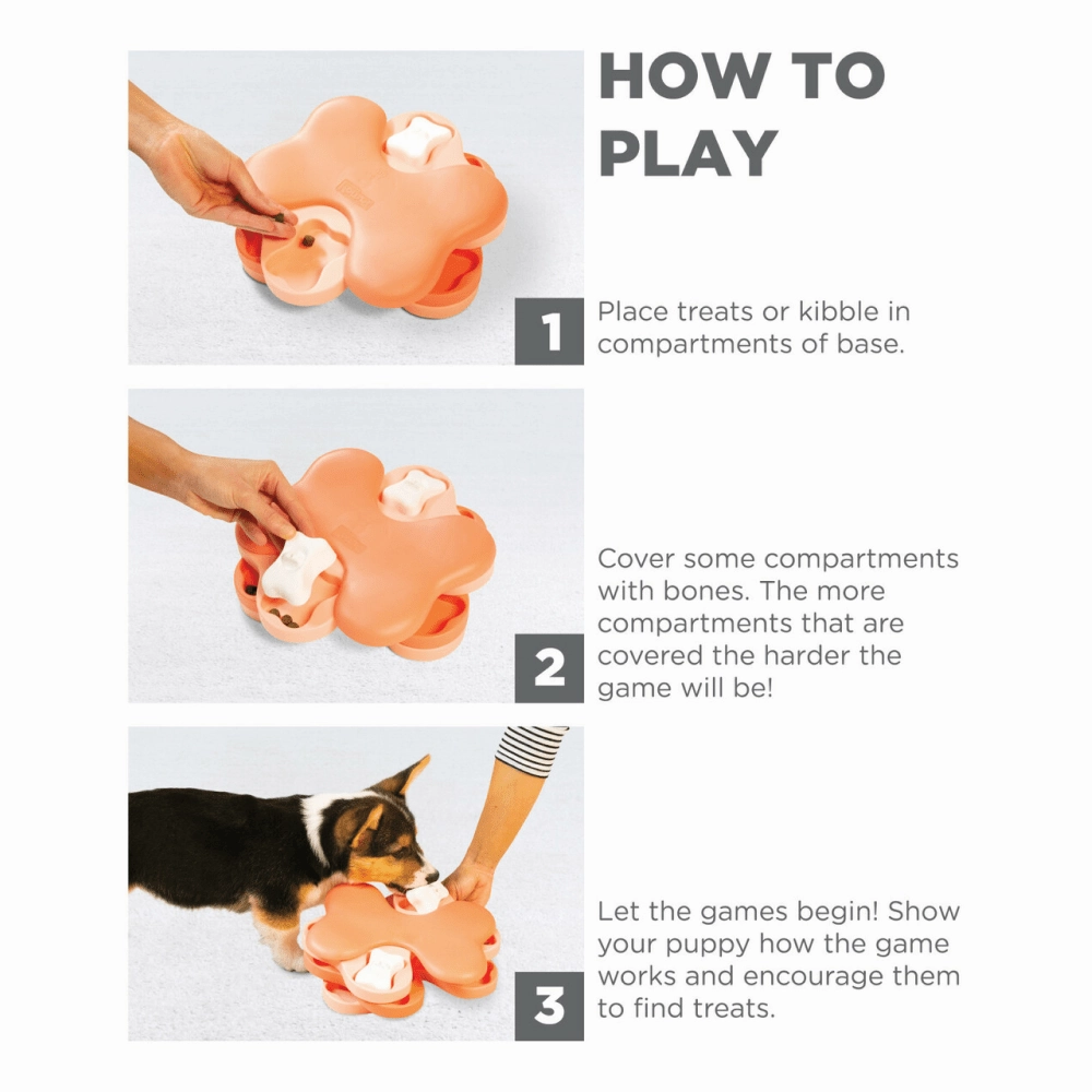 Outward Hound Puppy Tornado Interactive Treat Dispensing Toy (Pink level 2 Intermediate)
