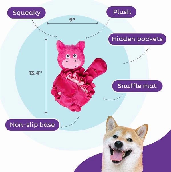 Outward Hound Snuffle Palz Interactive Plush Pig Puzzle & Snuffle Mat Dog Toy